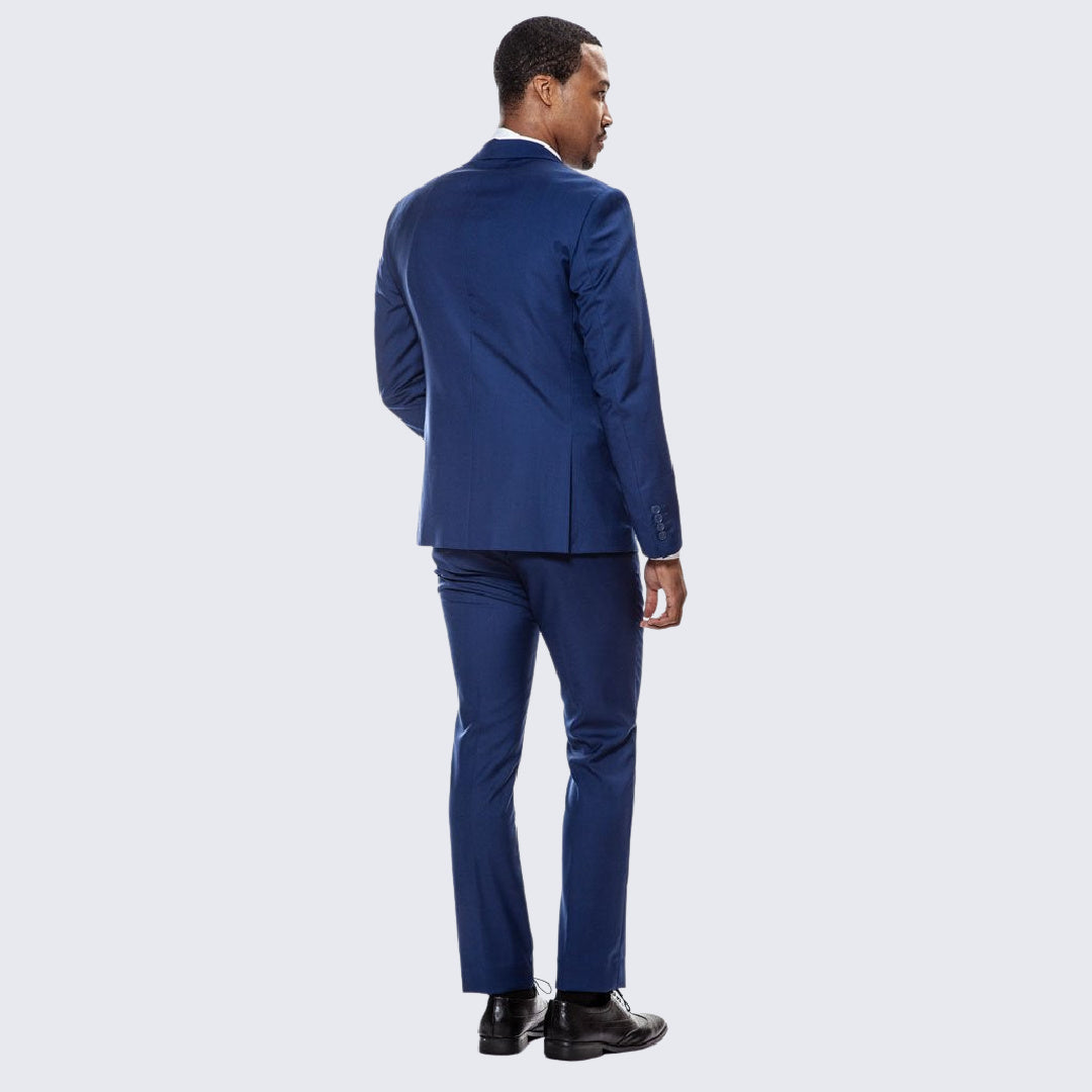 [DISCOUNTED] Indigo Blue Skinny Fit Suit Three Piece Set - Limited Sizes