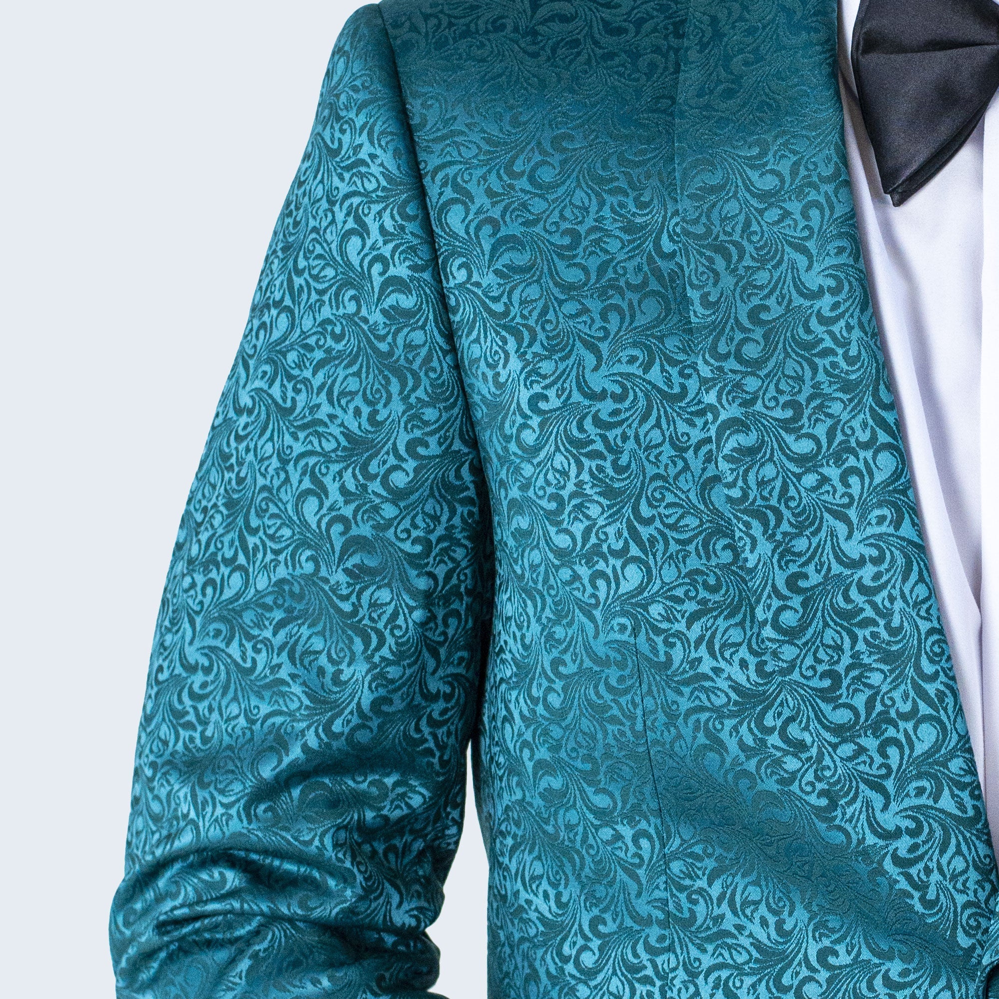 Green Paisley Tuxedo Jacket with Shawl Lapel – Wedding & Prom