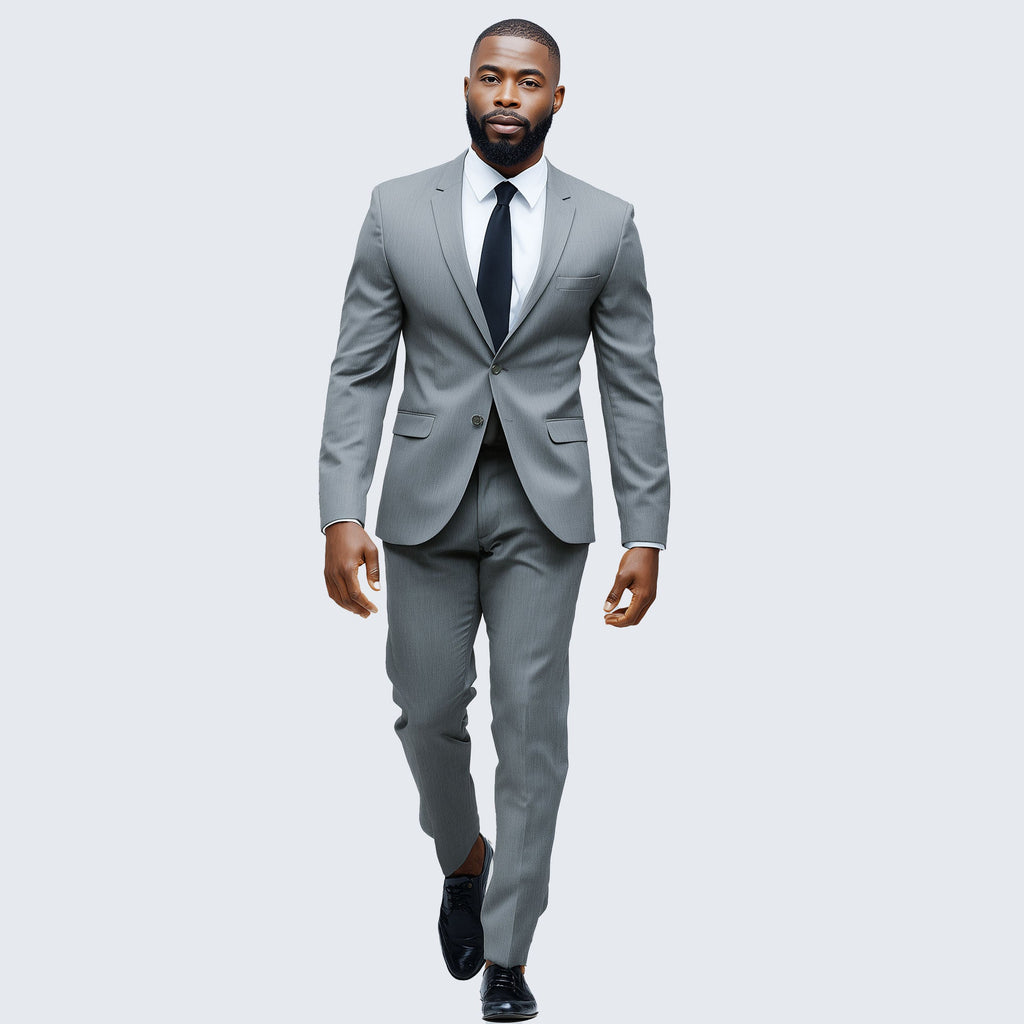 Grey Suit Package – Slim or Classic Fit (Suit, Shirt & Tie)