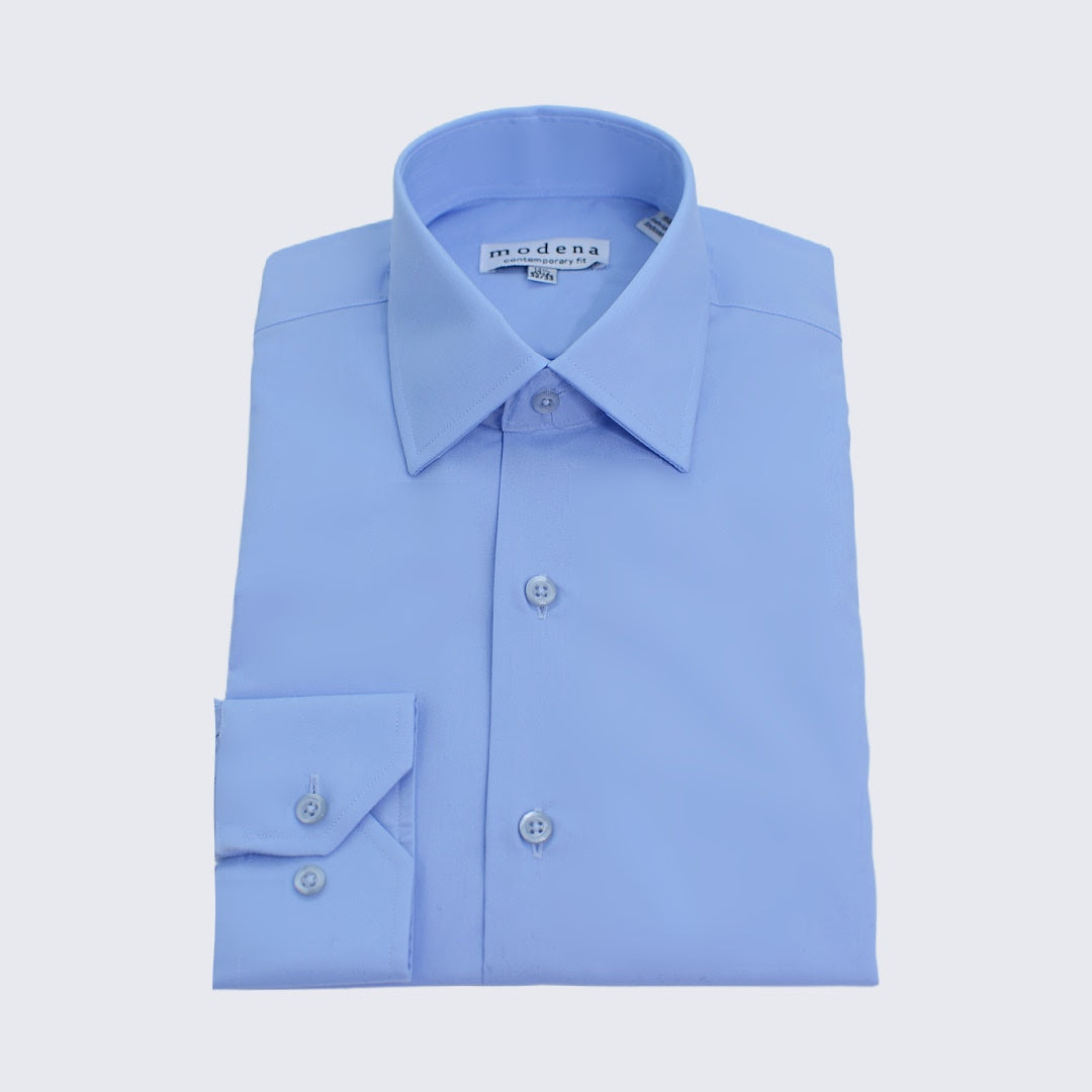 Men's Powder Blue Contemporary Fit Dress Shirt