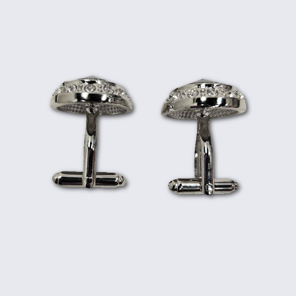 Jet Black Faceted Crystal Silver Formal Set