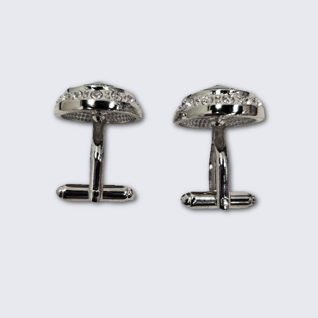 Jet Black Faceted Crystal Silver Formal Set