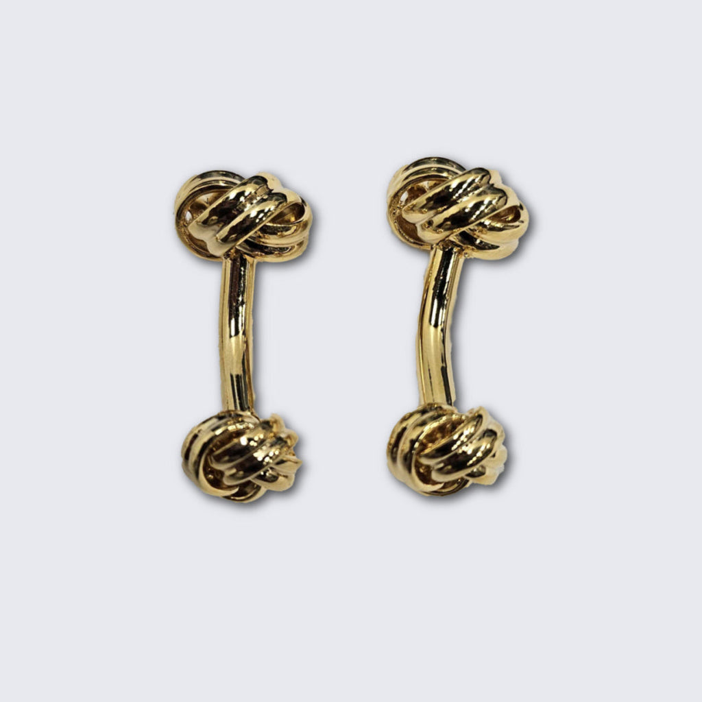 Gold Tone Love Knots Two Sided Formal Studs and Cufflinks
