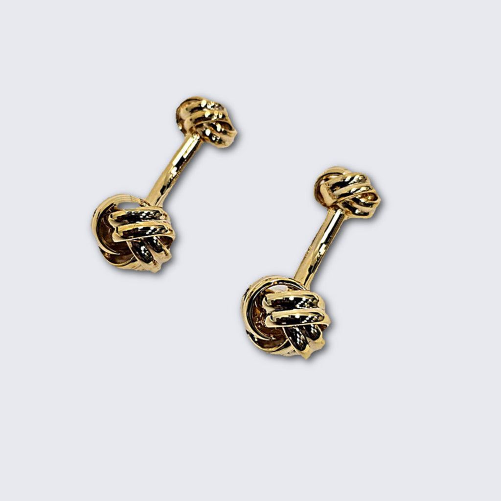 Gold Tone Love Knots Two Sided Formal Studs and Cufflinks