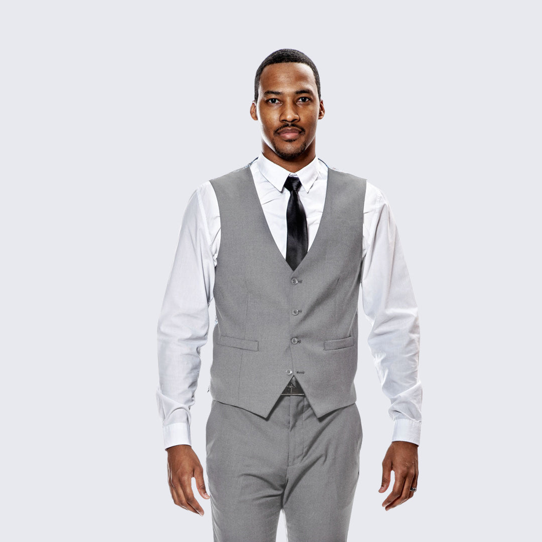 [DISCOUNTED] Mid Gray Skinny Fit Suit Three Piece Set- Limited Sizes