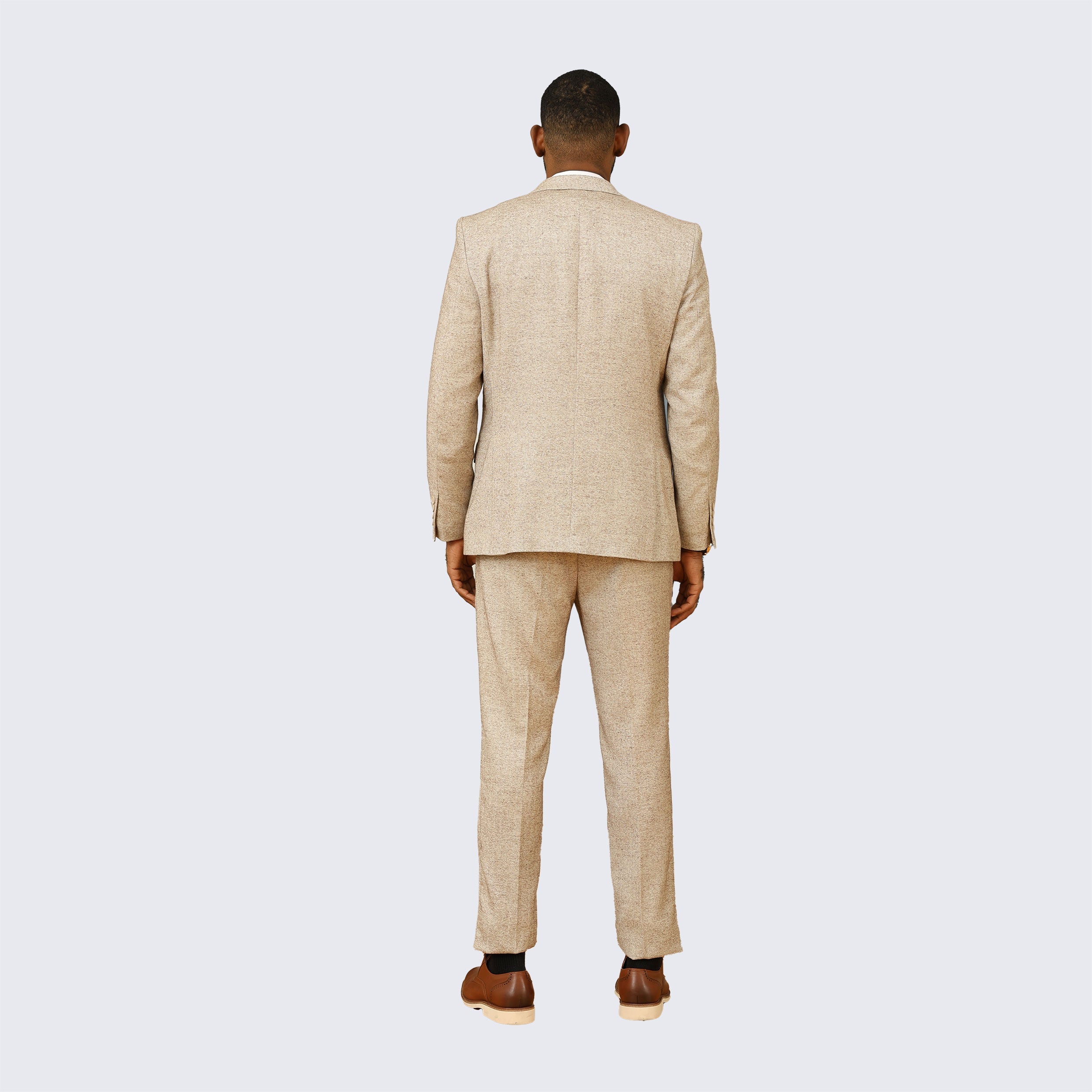 Beige Tweed Suit Three Piece Set - Wedding - Prom