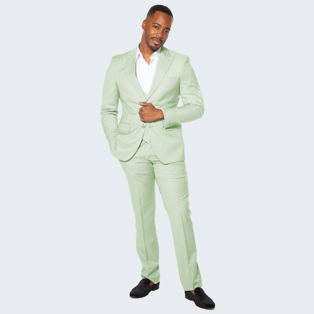 [DISCOUNTED] Men's Mint Green Suit Three Piece Set - Limited Sizes