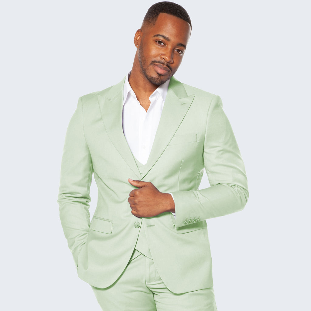 [DISCOUNTED] Men's Mint Green Suit Three Piece Set - Limited Sizes