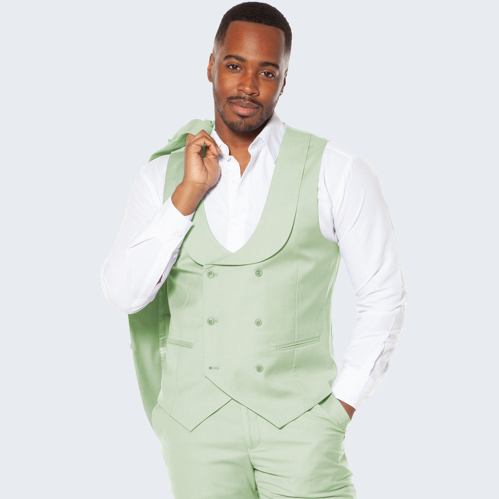 [DISCOUNTED] Men's Mint Green Suit Three Piece Set - Limited Sizes