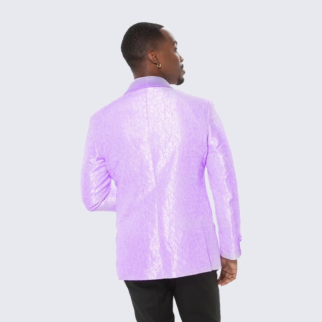 [DISCOUNTED] Lavender Paisley Tuxedo Jacket Slim Fit - Limited Sizes