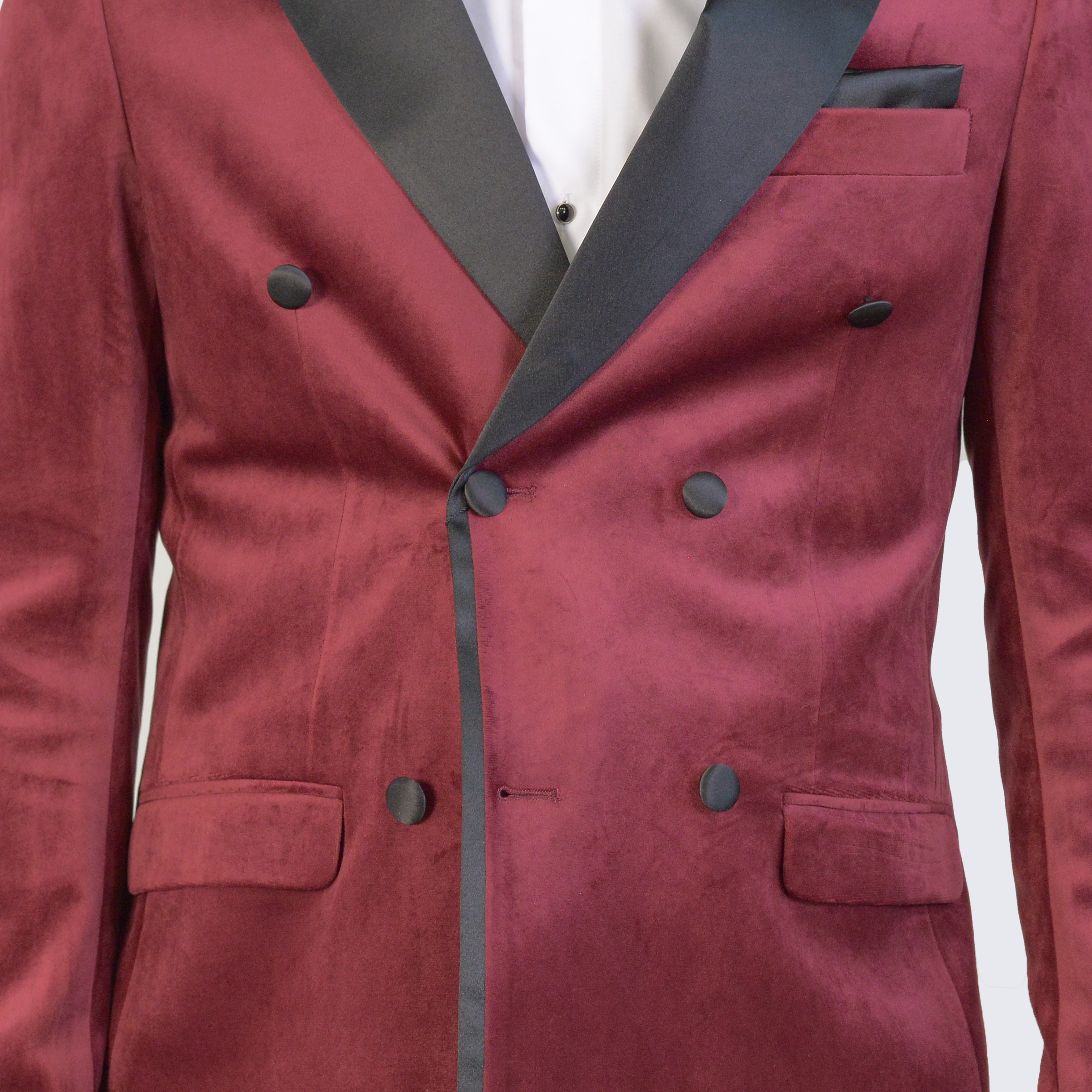 Burgundy Velvet Tuxedo Jacket Double Breasted- Wedding - Prom