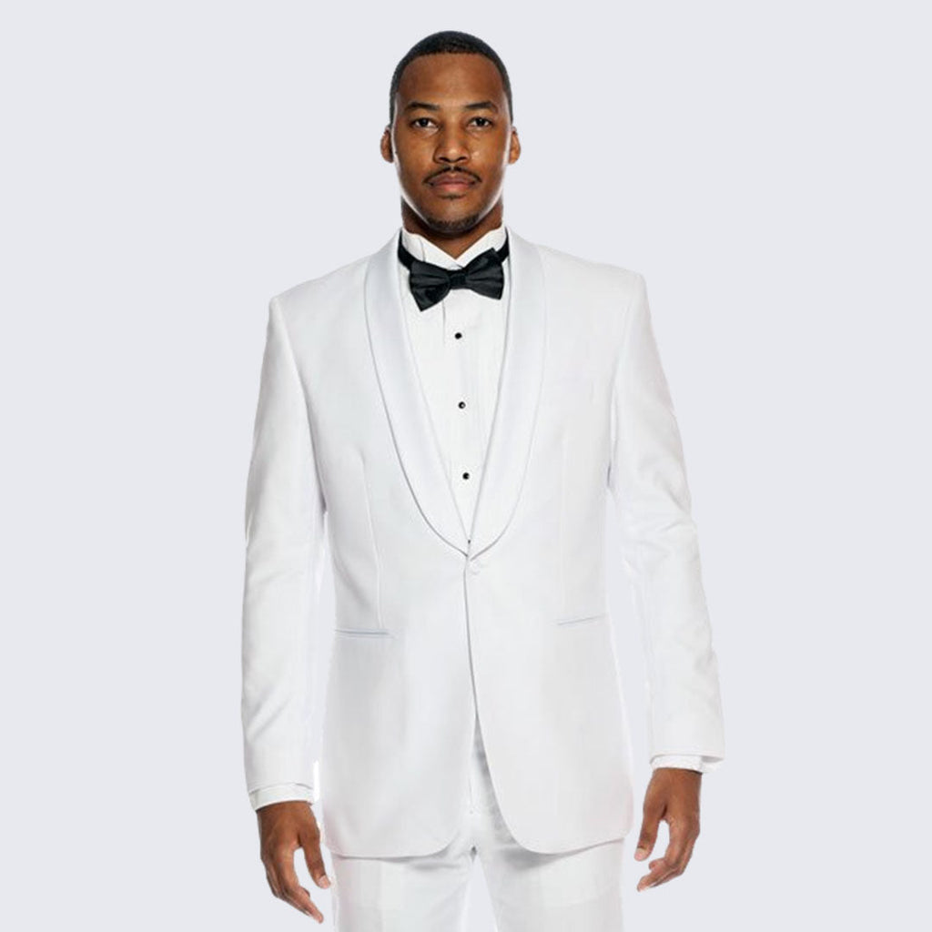[DISCOUNTED] White Tuxedo Slim Fit with Shawl Lapel - Limited Sizes