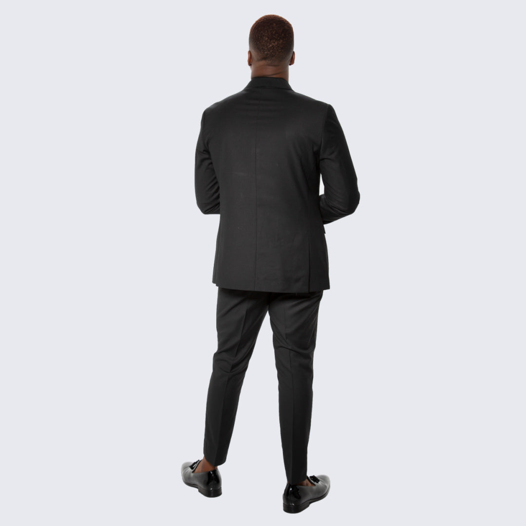 [DISCOUNTED] Black Double Breasted Slim Fit Tuxedo Peak Lapel - Limited Sizes