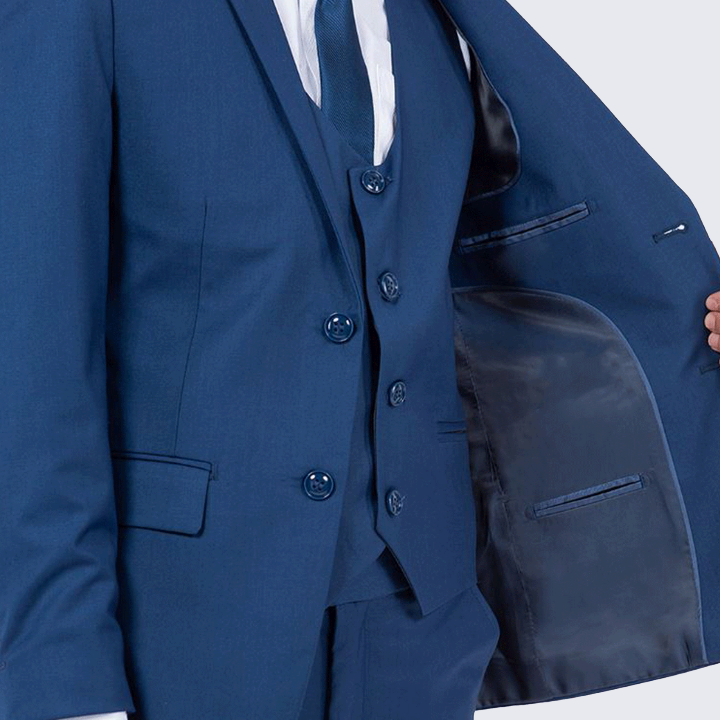 Boys Indigo 5-Piece Slim Fit Suit Set – Wedding & Ring Bearer
