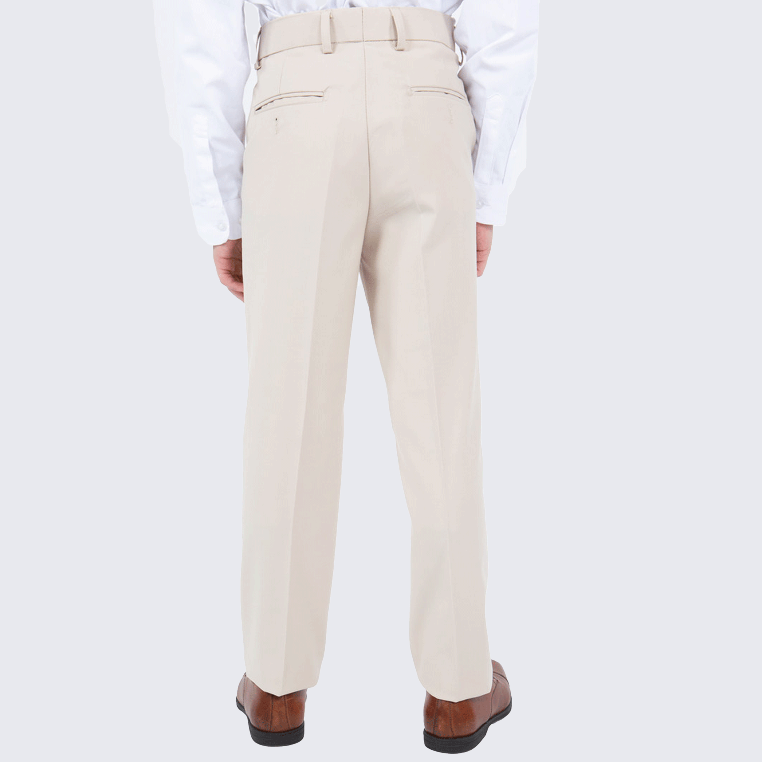 Boy's Tan Slim Fit Pants for Kids Teen Children - Wedding