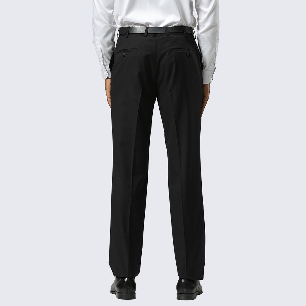 Black Modern Fit Dress Pants – Flat Front, Unhemmed (Expandable Waistband)