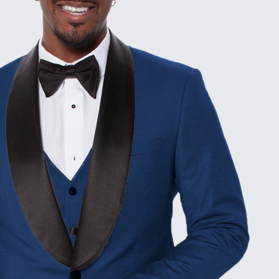 [DISCOUNTED] Indigo Tuxedo Slim Fit with Large Shawl Lapel by Stacy Adams - Wedding - Limited Sizes